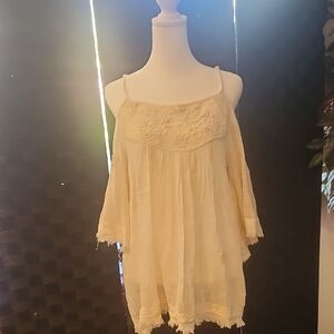 Nostalgia Off-White Lace Detail Blouse